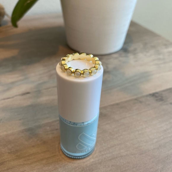 14k Gold Plated Opalite Eternity Ring - Picture 3 of 5